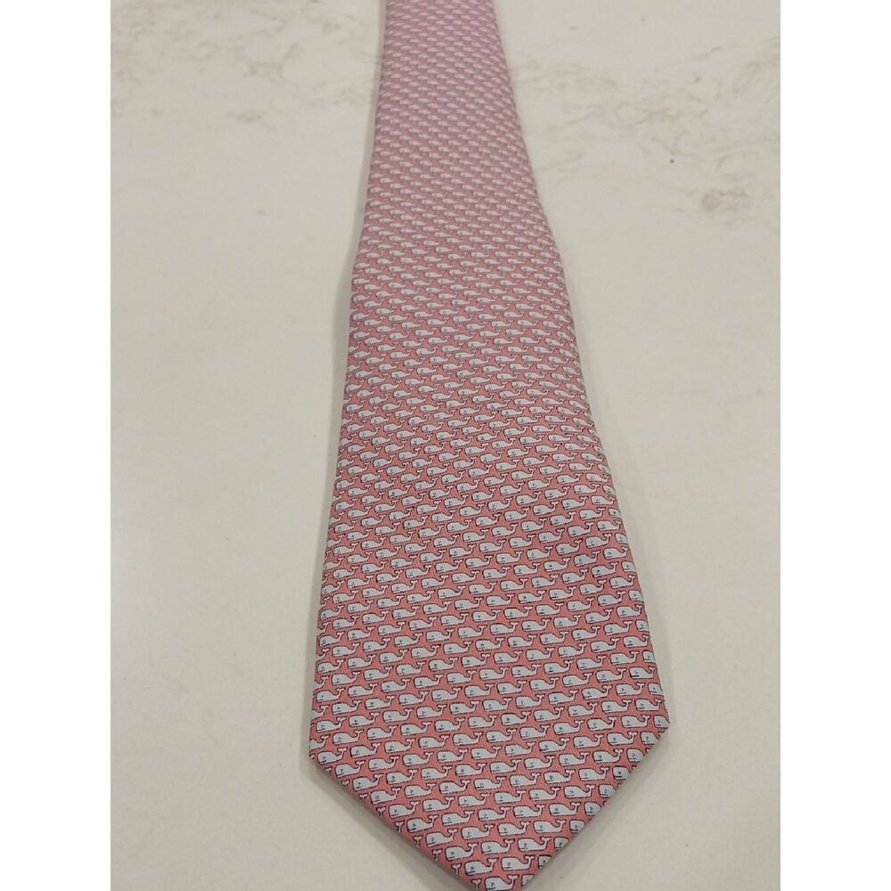 Boys Vineyard Vines Pink Micro-Whale Silk Tie